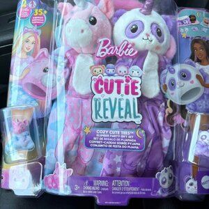 Barbie Cutie Reveal Slumber Party Gift Set with 2 Dolls & 2 Pets, 35+ Surprises